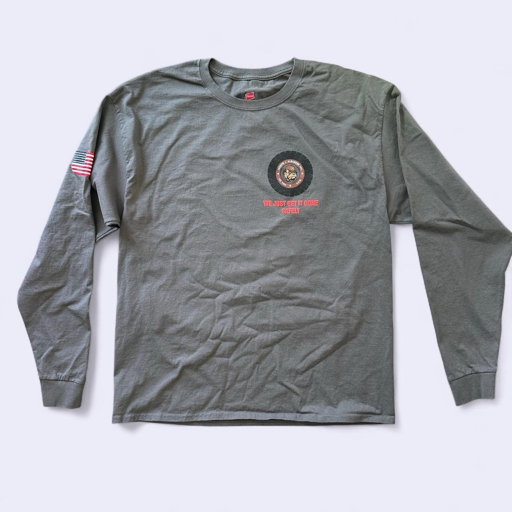 Employee Issued Hanes Gray Long Sleeve Tee with Emblem